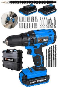 BÖHRER X-torq Technology 58 V 5ah Metal Şanzıman Darbeli Şarzjı Vidalama Matkap 27 Parça Uç Hediyeli