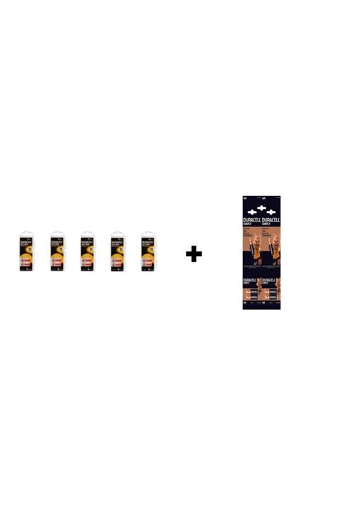 Duracell Activair 13 Kulaklık Pili 6'lı Blister ( 5 Paket ) + 4 Adet Aa Kalem Pil Hediyeli