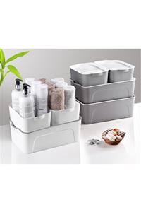 ODİ HOME Çok Amaçlı Banyo Mutfak Organizer Beyaz 3'lü Set