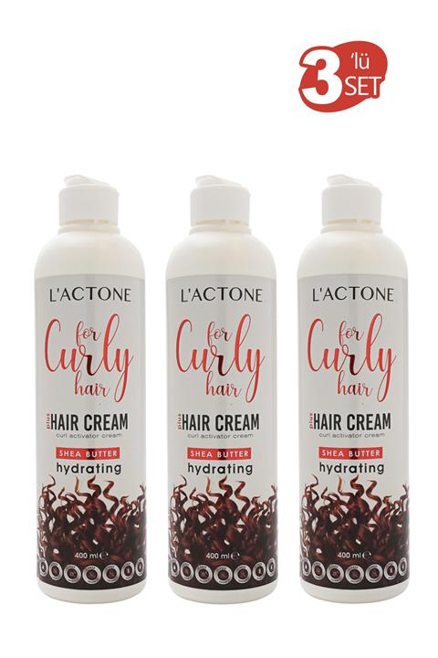 L'ACTONE Lactone 3'lü Kıvırcık Saç Için Shea Yağı Hydrating Aktivatör Krem