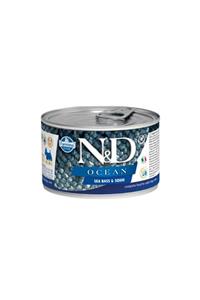 N&D Mini Ocean Levrek ve Mürekkep Balıklı Köpek Konservesi 140 gr