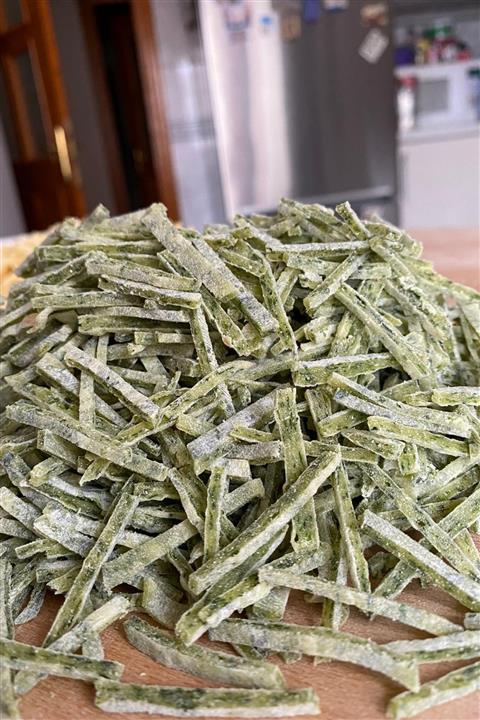 LEZZETLİ TORBALAR Ev Yapımı Organik Ispanaklı Erişte 1 kg