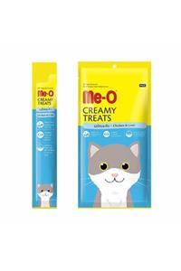 MeO POUCH Me-o Creamy Tavuklu Ve Ciğerli Krema Kedi Ödülü 60 gr