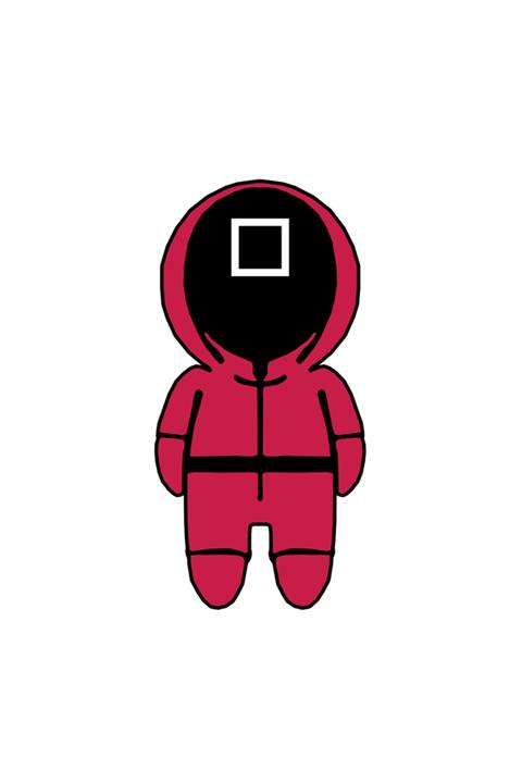 Stickker Squid Game Cartoon Square (1 Adet, A4 Boyutunda)