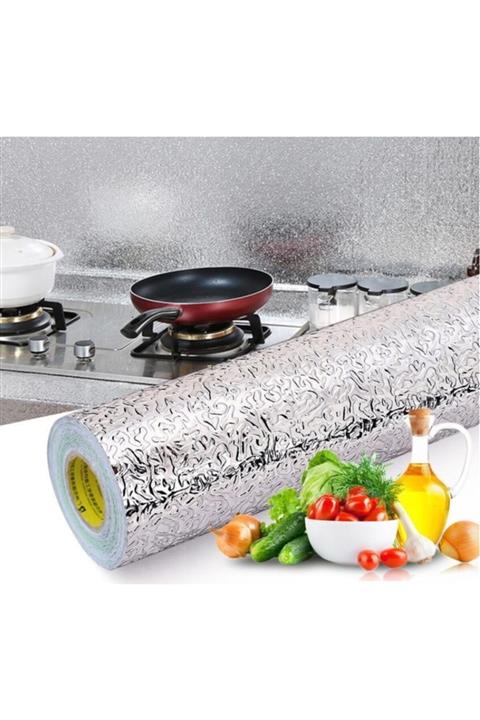 tuldar Yapışkanlı Kolay Silinebilir Mutfak Tezgah Üstü Folyo Gümüş