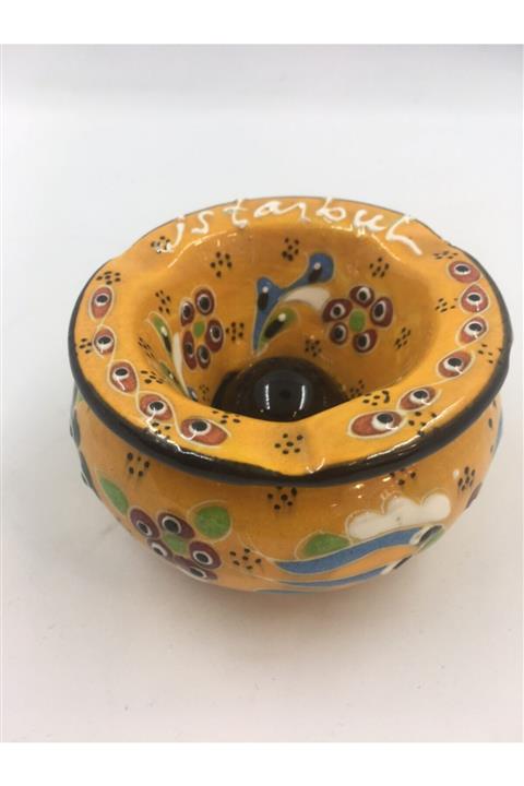 Dost Sarı Art Kapaklı Seramik Rüzgar 8 cm Küllük