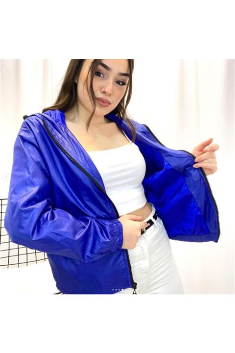 pandia Kadın Kapüşonlu Dik Yaka Yağmurluk