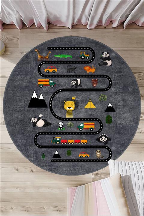 CAPRİCE HALI Eğitici Yol Yuvarlak Çocuk Oyun Halısı