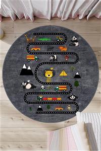 CAPRİCE HALI Eğitici Yol Yuvarlak Çocuk Oyun Halısı