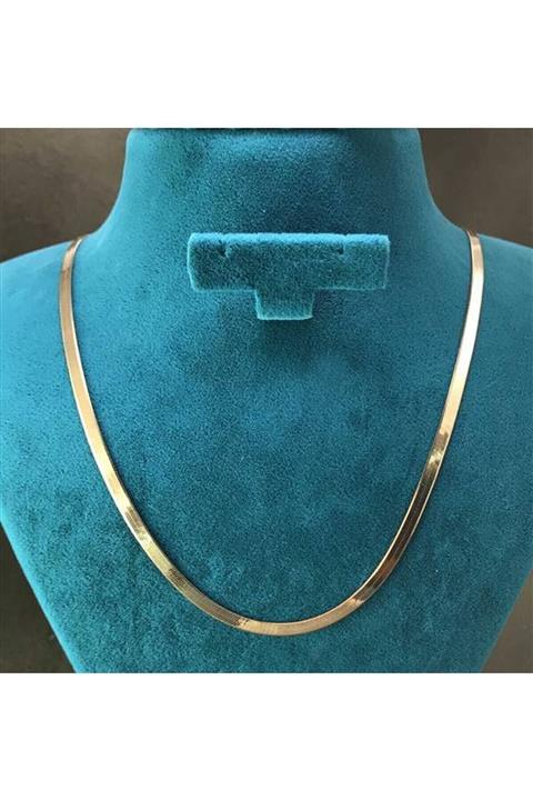 badeart Italyan Yassı Ezme Zincir Gold 60cm