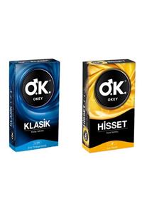 Okey Klasik 10'lu Prezervatif + Hisset 10'lu Prezervatif