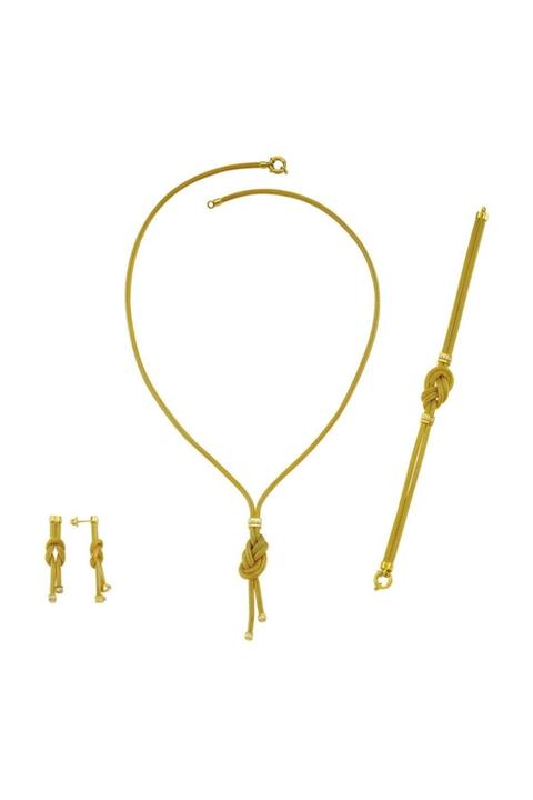 BİLEZİKHANE Düğün Seti Düğümlü Atkı Model 14 Ayar Altın 31.50 Gram