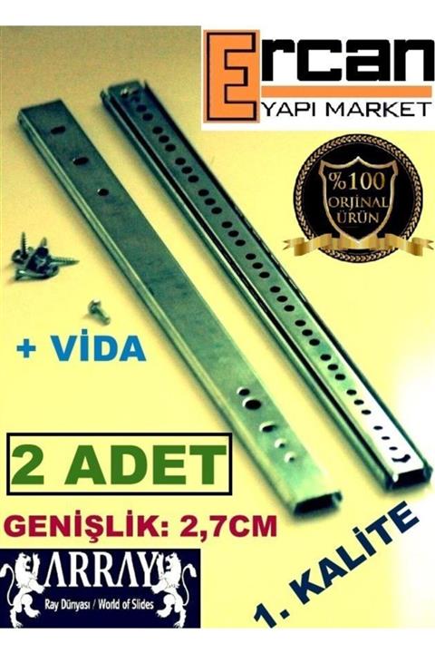 SAMET 27mm X 43,8 Cm Array Ve Bilyalı Dolap Çekmece Rayı