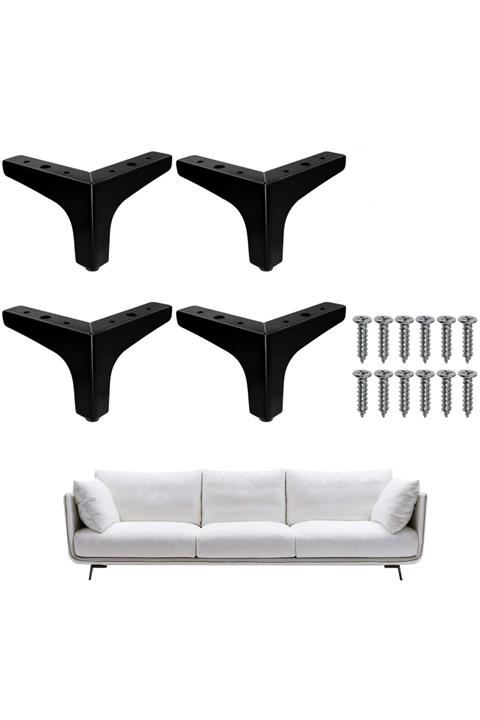 ALBATROS Modern Siyah Metal Mobilya, Dolap, Koltuk, Tv Ünitesi Ayakları 18 Cm (4 Adet)