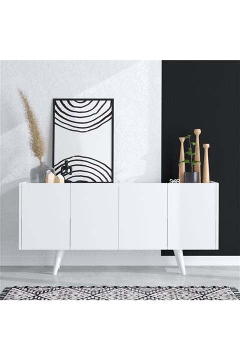 dekorstilim Salon Konsol Gümüşlük 4 Kapaklı Mdf