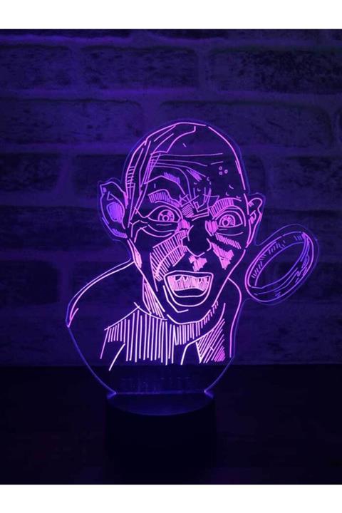 BYLAMP 3 Boyutlu Yüzüklerin Efendisi Gollum Lamba