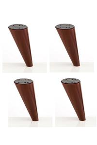 MESİR PLASTİK 4 Adet Kanepe, Mobilya, Baza, Yatak, Koltuk, Ayağı, Açılı Konik Ahşap Renkli 12 Cm