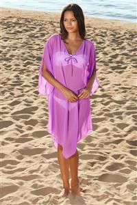 Pierre Cardin Kadın Koyu Lila V Yaka Tunik Pareo 167833 167833