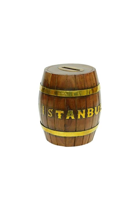 MGA SHOP Fıçı Şeklinde Ahşap Kumbara