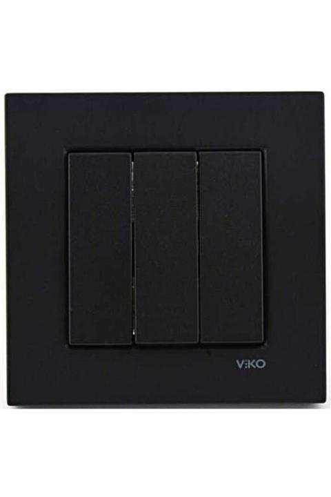 VİKO Artline Siyah Üçlü Anahtar +çerçeve