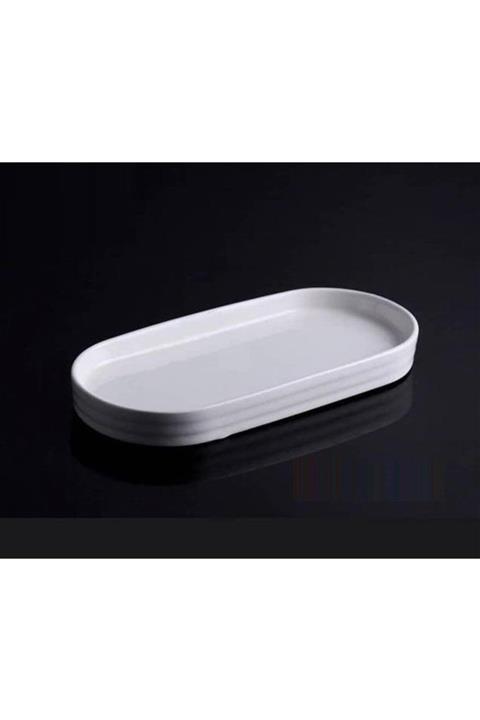 AROW Pure 6 Adet Porselen Oval Çerezlik Sunumluk Tabak 20 X 12 cm