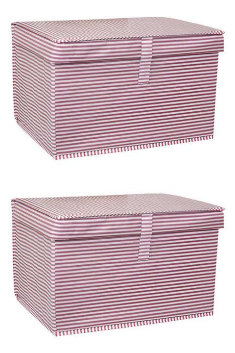 tofipashop 2 Adet Kapaklı Çok Amaçlı Çamaşır Saklama Düzenleme Hurç Kutu Mini 40x30x26 Cm