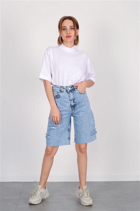 FACETTE Mavi Kadın 202121333 Şort