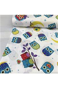 Bebek Özel %100 Pamuk Bebek Çocuk Lastikli Çarşaf 120x200 Sevimli Baykuşlar