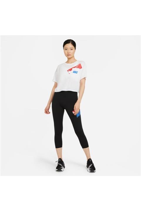 Nike Dri-fit Graphic Training Crop Top Kadın Tişört - Beyaz