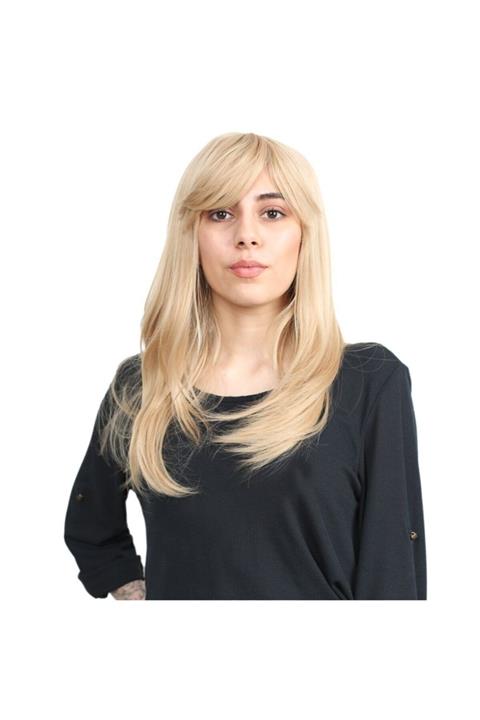 Peruk Market Balköpüğü Düz Perçemli Orta Boy Fiber Sentetik Peruk