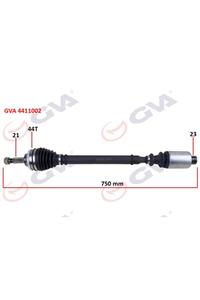 GVA Komple Aks Sağ Megane I 1.4/1.6 96-03 Abs Li 44diş 742mm Uyumlu