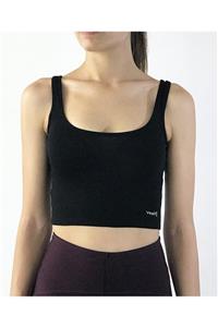 YeaP Underwear 2 Li Kadın Askılı Siyah Günlük Kullanım Veya Spor Için Pamuklu Likralı Crop Büstiyer Bralet