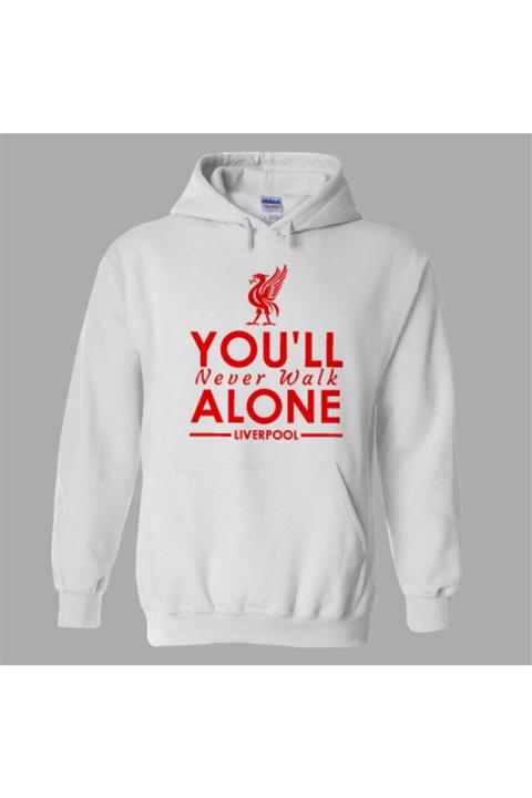 HobyUsa Beyaz Liverpool You'll Never Walk Alone Hoodie Sweatshirt
