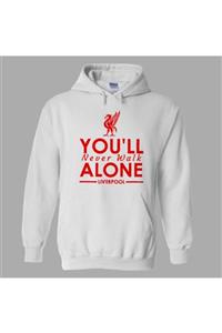 HobyUsa Beyaz Liverpool You'll Never Walk Alone Hoodie Sweatshirt