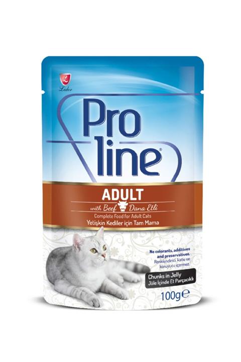 Pro Line Kedi Maması 40 Adet Dana Etli Pouch Yetişkin 100 g