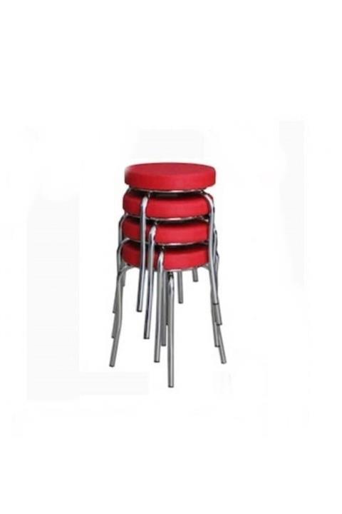 Miravm Kırmızı Tabure 4 Adet