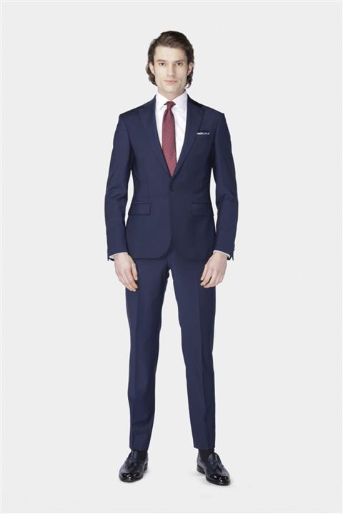 W Collection Lacivert Tek Düğme Takım Elbise