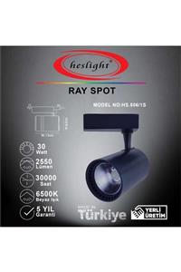 HESLIGHT Hs.506/1s 30w Cob Led Ray Spot Siyah Kasa 6500k Beyaz Işık