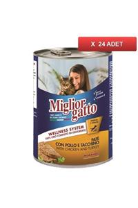 Miglior Gatto Pate Tavuk Ve Hindili Kedi Konserve 400 Gr (24 Tane)