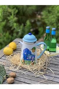 Handmadesign Kapaklı El Yapımı Seramik Sürahi Yaz Temalı