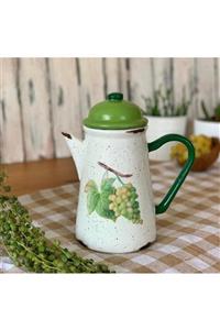 Handmadesign Kapaklı El Yapımı Seramik Sürahi - Üzümlü