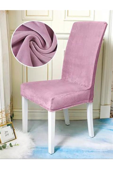 Fushia Likralı Kadife Sandalye Örtüsü Yıkanabilir Spandex Sandalye Kılıfı Lila