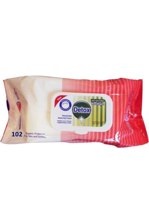 Detox Antibakteriyel Islak Mendil 102'li x 12 Paket