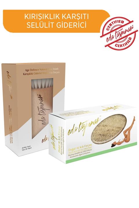 Eda Taşpınar Kırışıklı Giderici Doğal Yüz Fırçası & Doğal At Kılı Fırçası