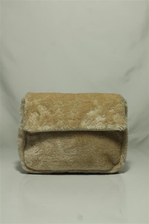 BagTheory Kadın Krem Rengi Peluş Mini Bel Çantası