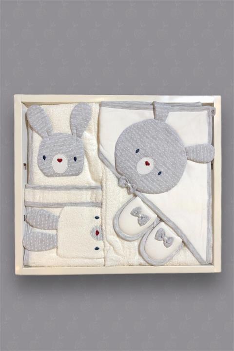 Gaye Bebe % 100 Pamuk 4'lü Bornoz Seti 833