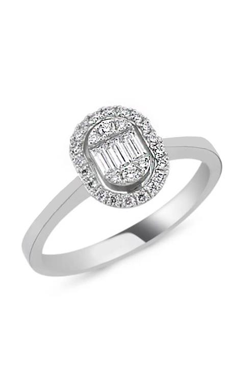 zer diamond 0,15 Karat Oval Baget Pırlanta Yüzük