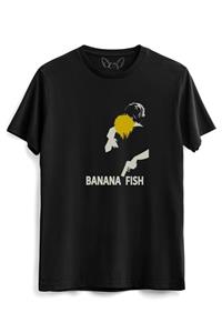 Alfa Tshirt Banana Fish Resimli Siyah Tshirt