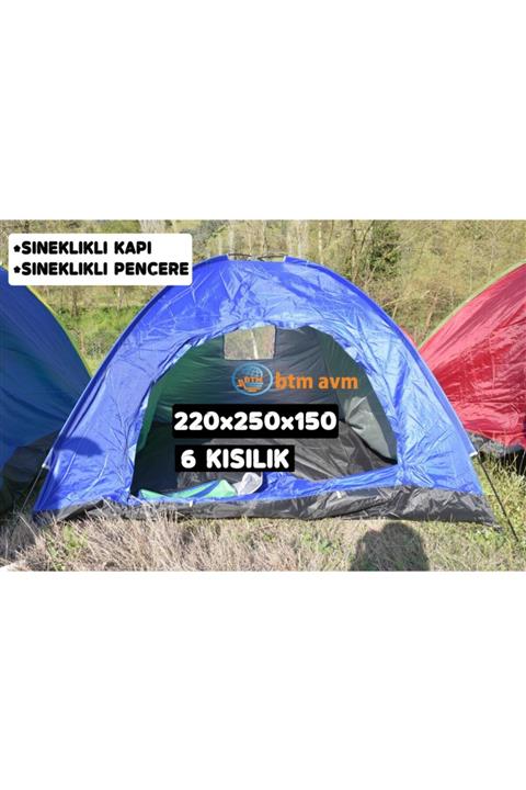 BKM 6 Kişilik Manuel Kurulum Çadır 220x250x150