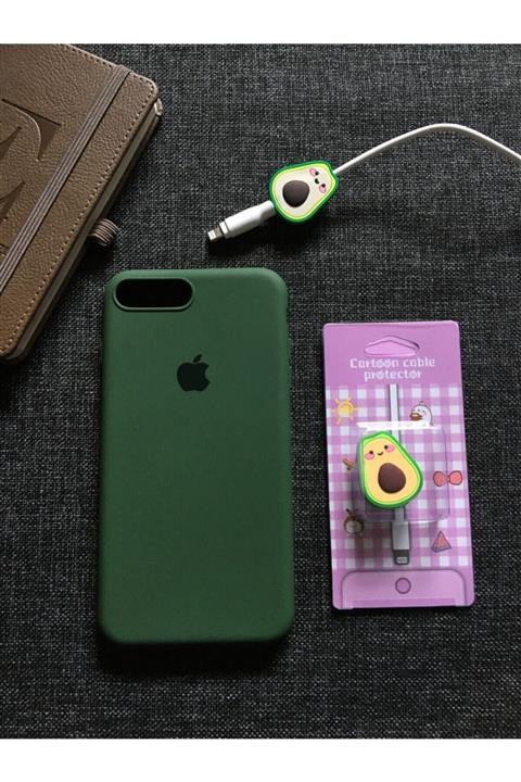 Mislina Iphone 7 Plus Ve 8 Plus Uyumlu, Logolu Lansman Kılıf+kablo Koruyucu